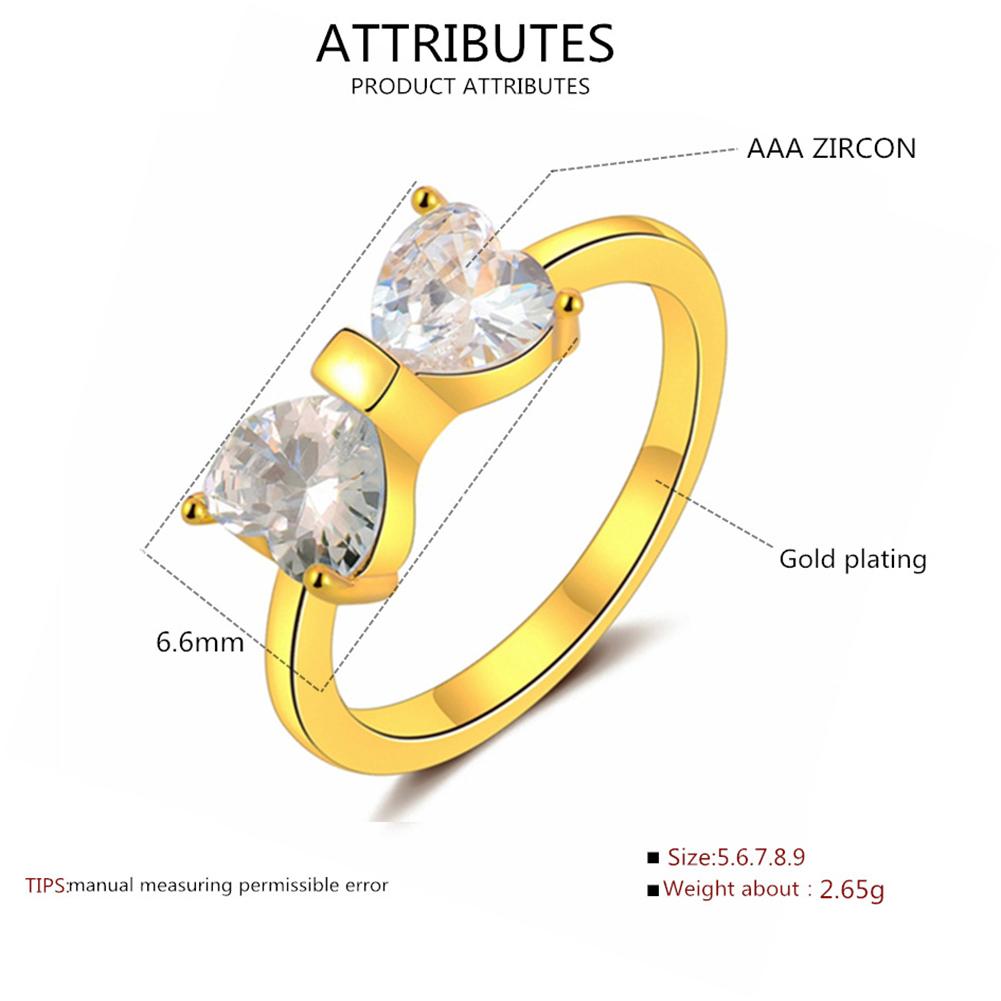 Women Crystal-like Stereoscopic Zircon Ring Finger Ring Ornament Gift