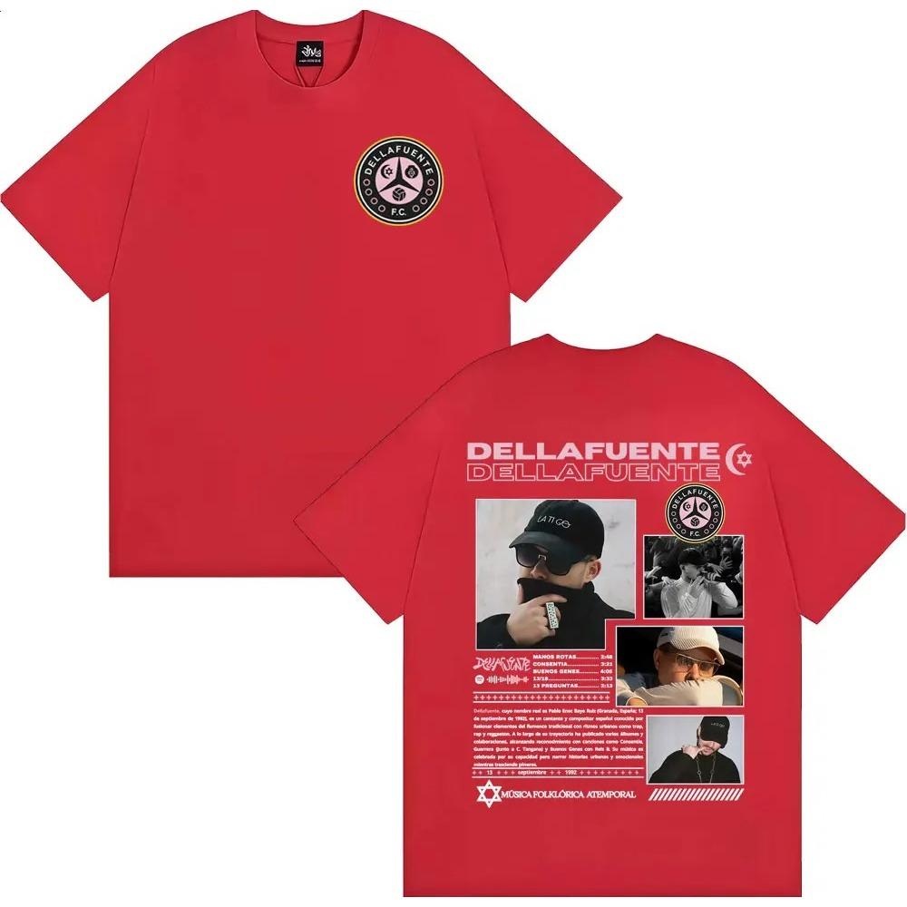 Uomo Donna Moda Streetwear T-shirt Rapper Dellafuente Fc Album 2026 Tour Cover Magliette Cotone Casual Oversize