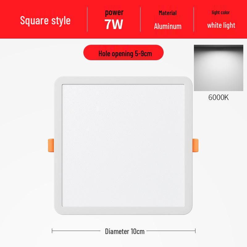 Square Recessed Ceiling Downlight Panel for Living Rooms