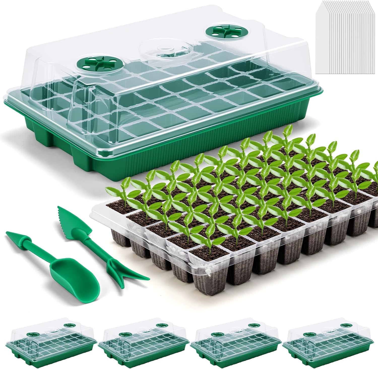 Seedling Pots (Set of 4), Seedling Trays, Seedling Boxes, 160-Hole Seed Trays, Seed Germination and Seedling Cultivation Set, Seed Sowing House, Seedl