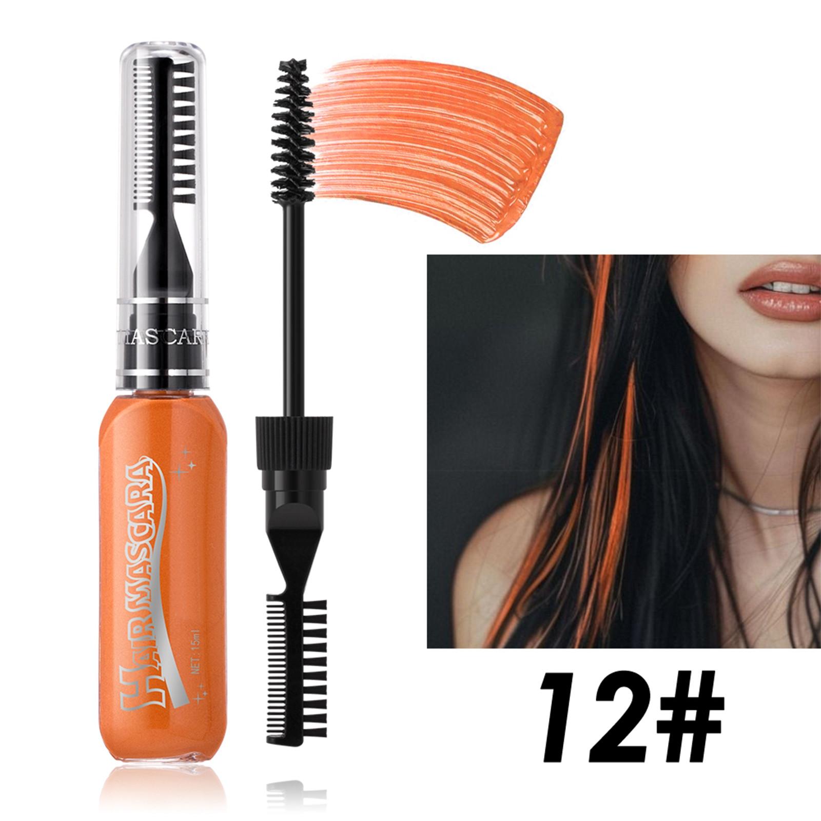 

Одноразовая двухголовая расческа для окрашивания волос, ресниц, вечеринки, сценического макияжа, окрашивания волос, удобная и практичная.15 мл One Size шафрановый