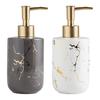 Hand Ceramic Soap Dispenser Marble Pattern Essential Oil Liquid Soap Shampoo Container Pump Bottle for Bathroom Laundry Room