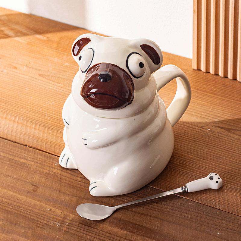 Lustige Mops Hund Tasse Große Keramiktasse Niedliche Kreative Geschenk für Freund Geburtstag Geschenk