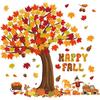 Chivertion 150 Pcs Thanksgiving Happy Fall Bulletin Board Decorations Fall Tree Bulletin Board Set Pumpkin Maple Leaves Scarecrow Cutouts Autumn