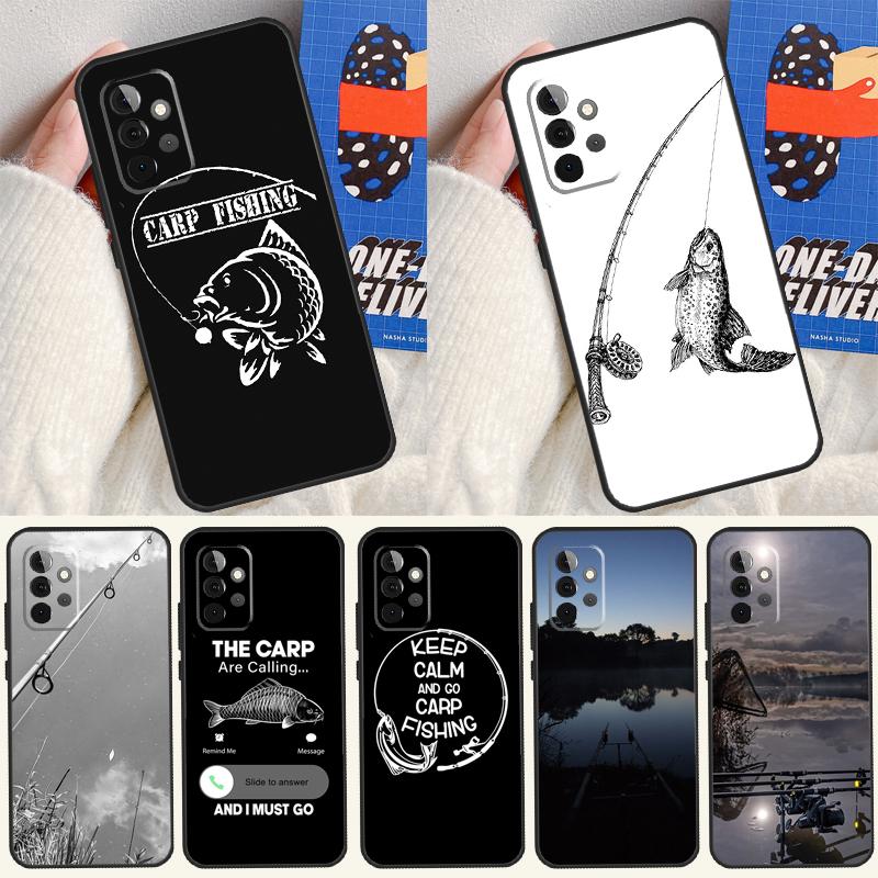 Carp Fish Fishing Rod For Samsung Galaxy A55 A35 A15 A54 A34 A14 A53 A33 A13 A05 A06 A16 A22 A32 A52 Phone Case