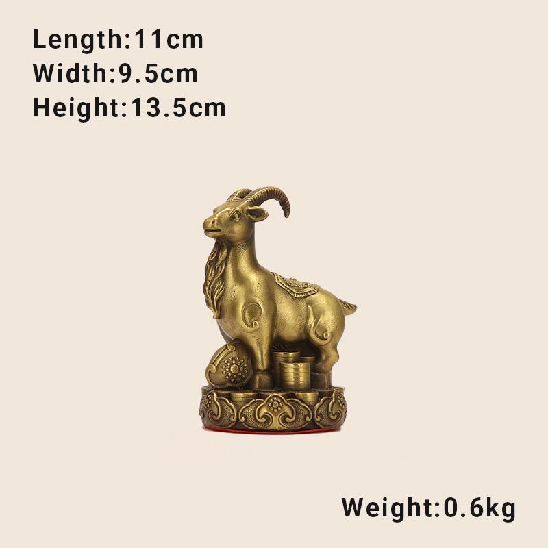 12 Chinese Pure Copper Zodiac Animal Figurines Set, Rat, Ox, Tiger, Rabbit, Dragon, Snake, Horse, Goat, Monkey, Rooster, Dog,Pig