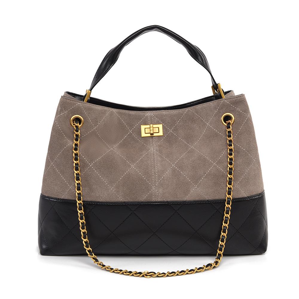Women's Bucket Bag, New Fashionable Diamond Grid Women's Handbag, Large Capacity Commuting Tote Bag, High-end Sense Shoulder Bag