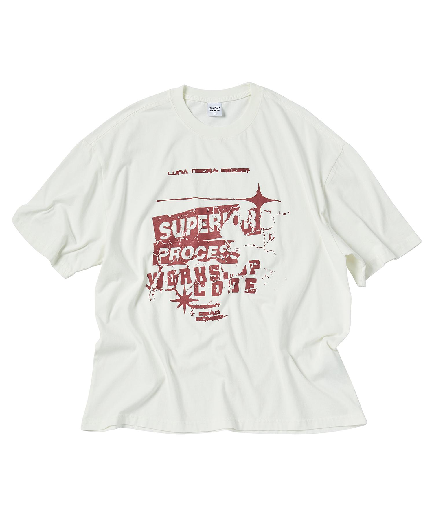 Travel Superior Pigment Short Sleeve T-Shirt Cream Cream/Extra Large