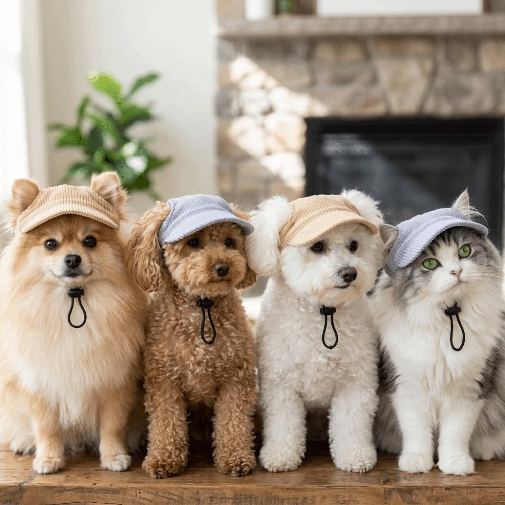 Cappellino da Baseball per Cane in Morbido Tessuto a Coste Visiera Precurvata Gatto Visiera da Esterno Viaggio all'Aperto in Spiaggia