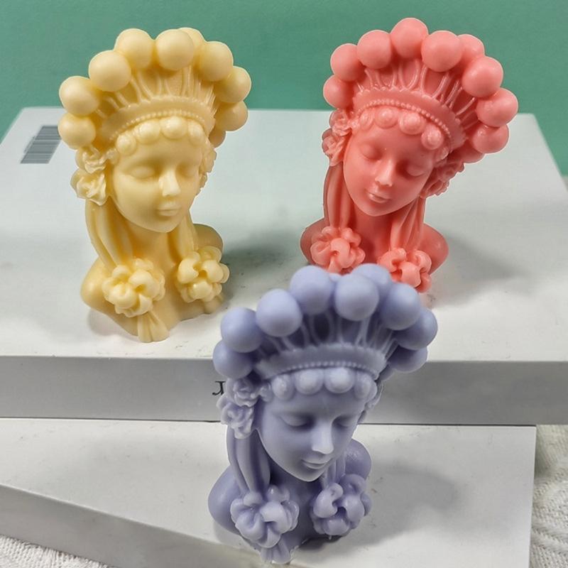 Pretty Girl Decoration 3D Candle Soap Mould  Candle Epoxy Mold Handmade Candle  Wax Soap Molds for Decorations