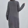 IHUASU Autumn and Winter Long Cardigan Solid Colour Women's Knitted Fashion Sweater