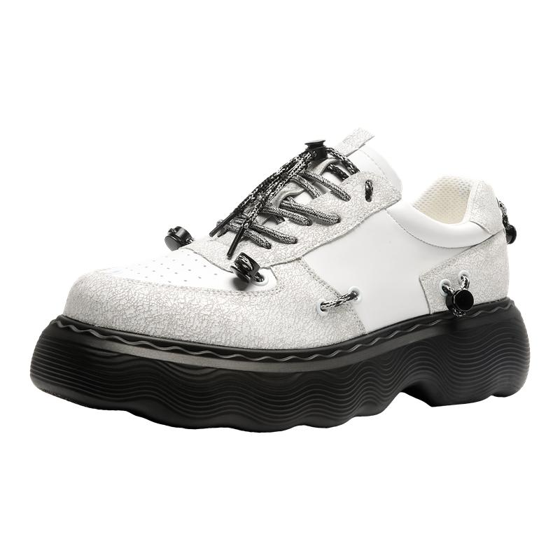 Fashion Thick Soled Casual Men's Shoes NEW Trendy and Versatile Styles Outdoor Street Walking White Handsome Youth Daily Shoes Hot