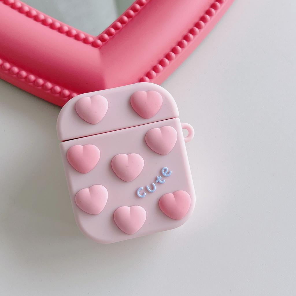 3D pouzdra na sluchátka pro AirPods pouzdro Cute Pink Love Protect Cover pro sluchátka Pouzdro na sluchátka pro Apple Airpods 1/2/3/Pro