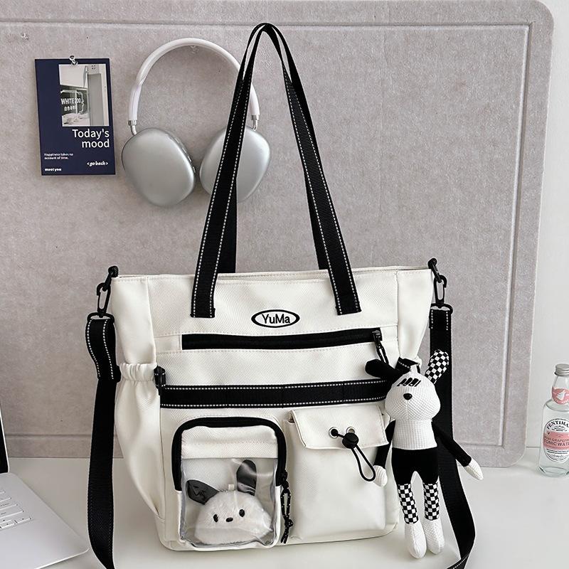 Tutorial Bag Tutorial Bag Girls Elementary School Students Junior High School Students Tote Bag Canvas One-shoulder Crossbody Bag