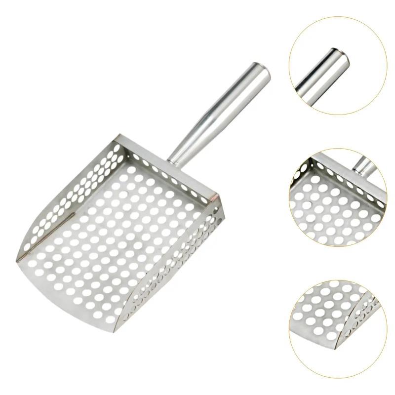 Sand Scoop Handheld Comfortable Handle Digging Sieve Sand Sifter Shovel Metal for Metal Detecting Beach Underwater Seaside Clams