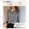 [Elixio] [Elixio] Knit Tops Ladies Houndstooth Thin Long Sleeve Round Neck Gold Button Beautiful Elegant Fashionable Commute Office Casual Spring