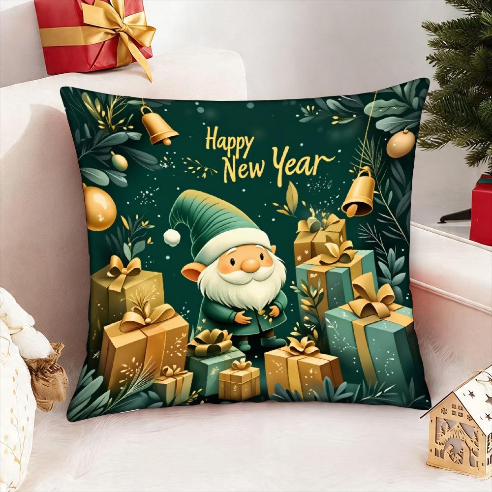 Soft Christmas Pillow Cover Christmas Tree Santa Pillow Cover Party Decoration