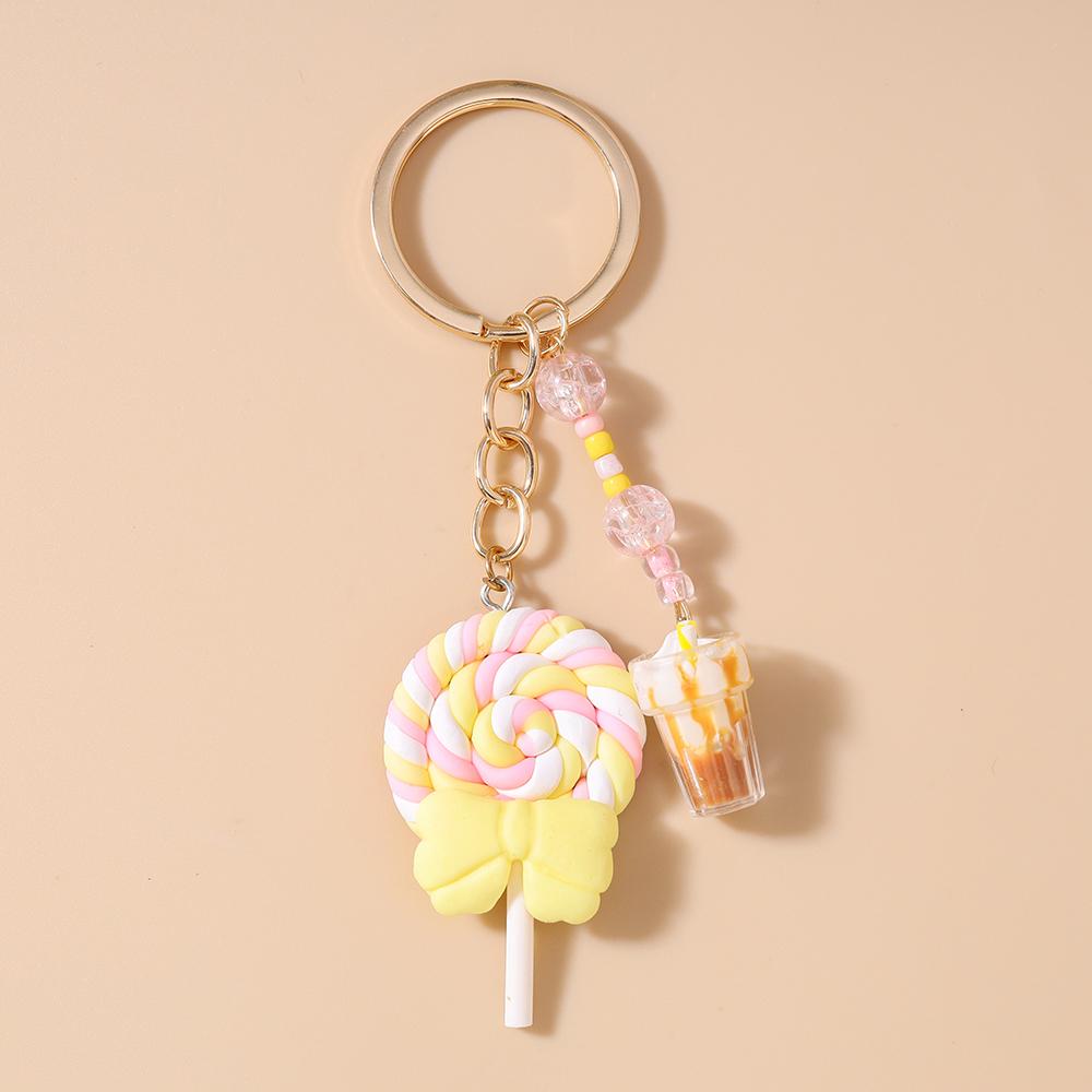 Pretty Resin Candy Lollipop Keychain Women Girls Juice Key Ring Pendants Handbag Decor DIY Key Chain Kid's Jewelry Gift