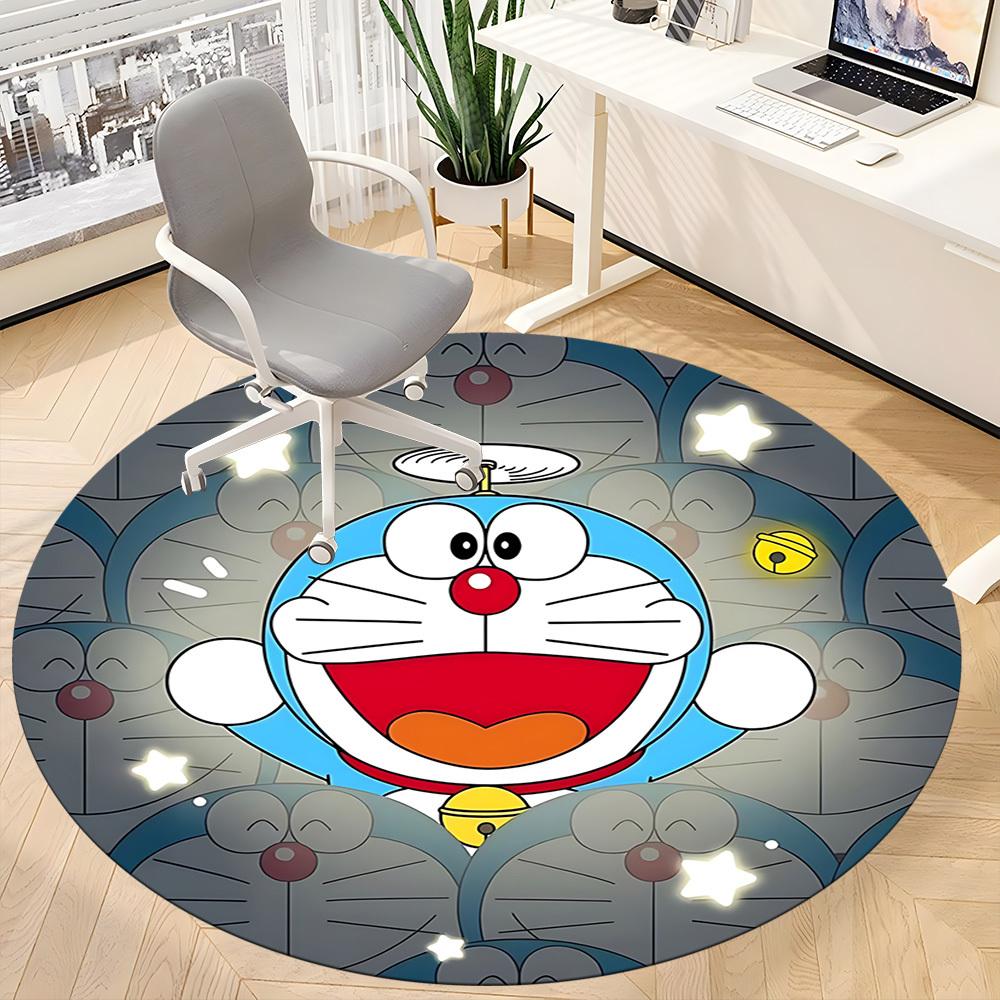 1pc Doraemon Carpet, Round Non-Slip Durable Large Size Office Carpet, Suitable for Office,yy250908073