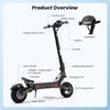 iScooter IF1 Nessun ABE Scooter Elettrico Fuoristrada Batteria 48V10Ah Motore 1200W Ruote da 10 Pollici Fuoristrada Autonomia 50KM Carico 150KG E-Scooter