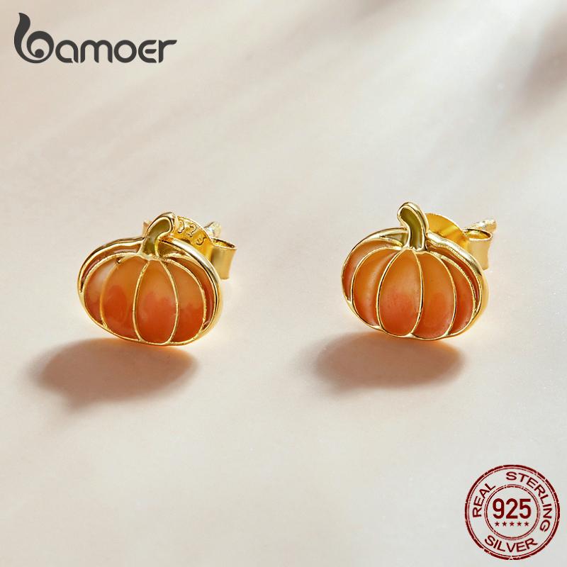 

Женские серьги-гвоздики BAMOER из стерлингового серебра 925 пробы с яркой эмалью, элегантные ювелирные изделия 925 silver