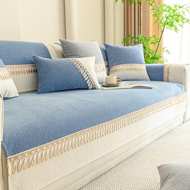Leather Sofa Cushion Cover Is Universal In All Seasons  New Simple Chenille Non-Slip Concubine Sofa Towel Cloth Seat Cushion