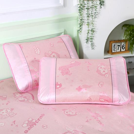 Washable Ice Silk Cool Pillowcase 48x74cm - Breathable, Sweat-Absorbent Summer Rattan Mat for Students