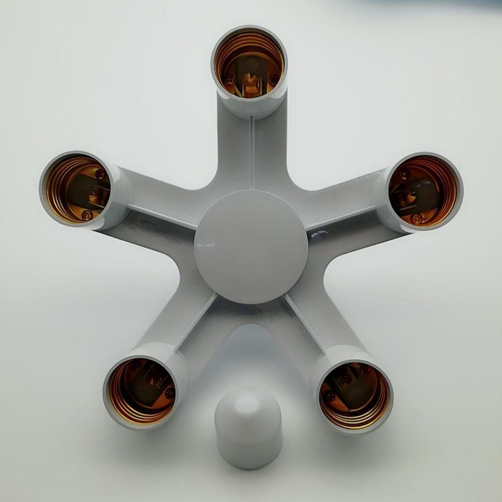 Multi-Socket E27 Lamp Holder Splitter: 1-to-2, 1-to-3, 1-to-4, 1-to-5 Spiral Head Adapter