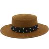 High-quality women's flat-top Panama straw hat summer explosion sunscreen top hat new hat stall