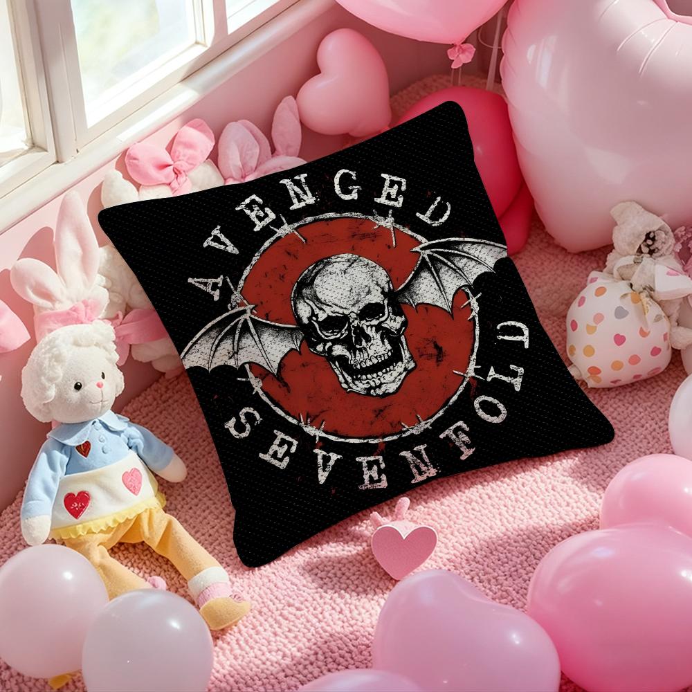 Band A-Avenged Sevenfold Cushion Cover Pattern Printed Pillowcase for Living Room Sofa Cushion Cover & Bedroom Decor