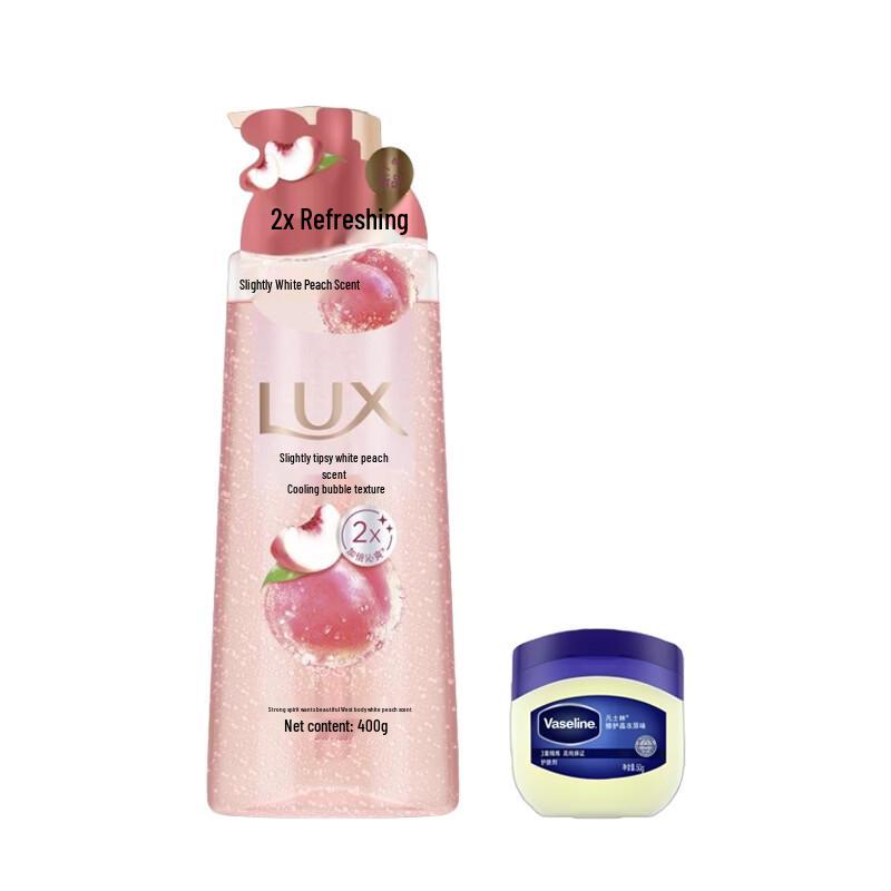

Lux White Peach Scent Shower Gel & Vaseline Jelly Bundle