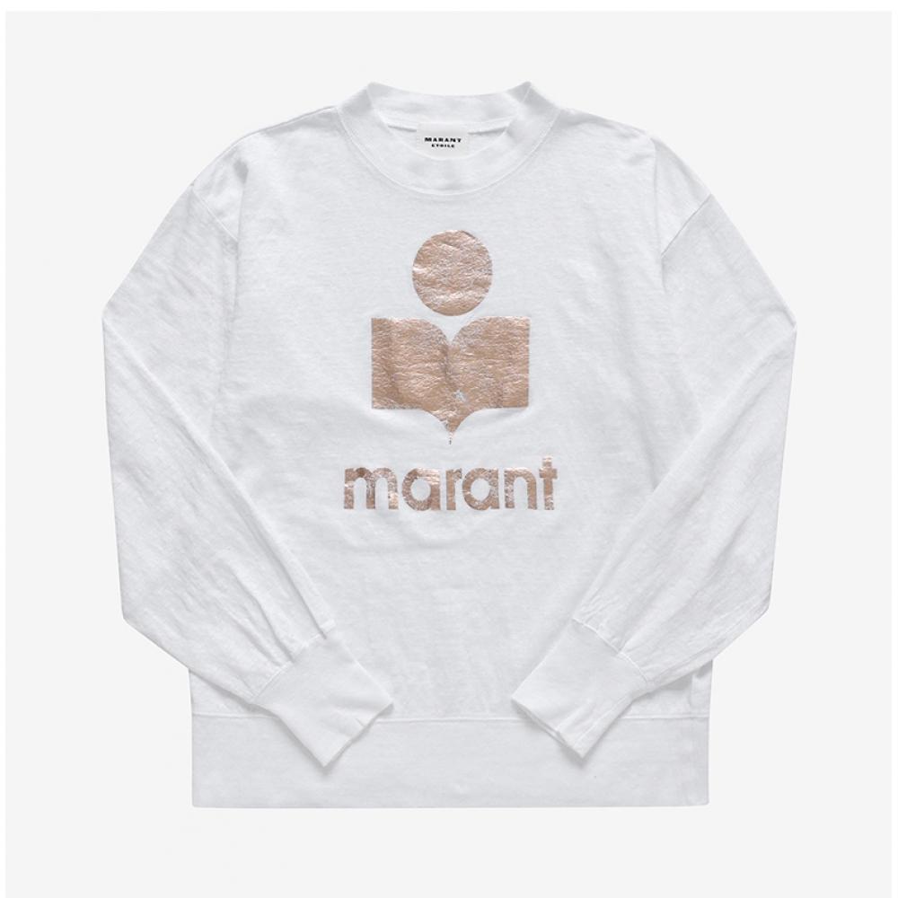ISabelle Marant TS0005fa A1n10e Whrg Klowia Clovia Linen Women S Long Sleeve Tee