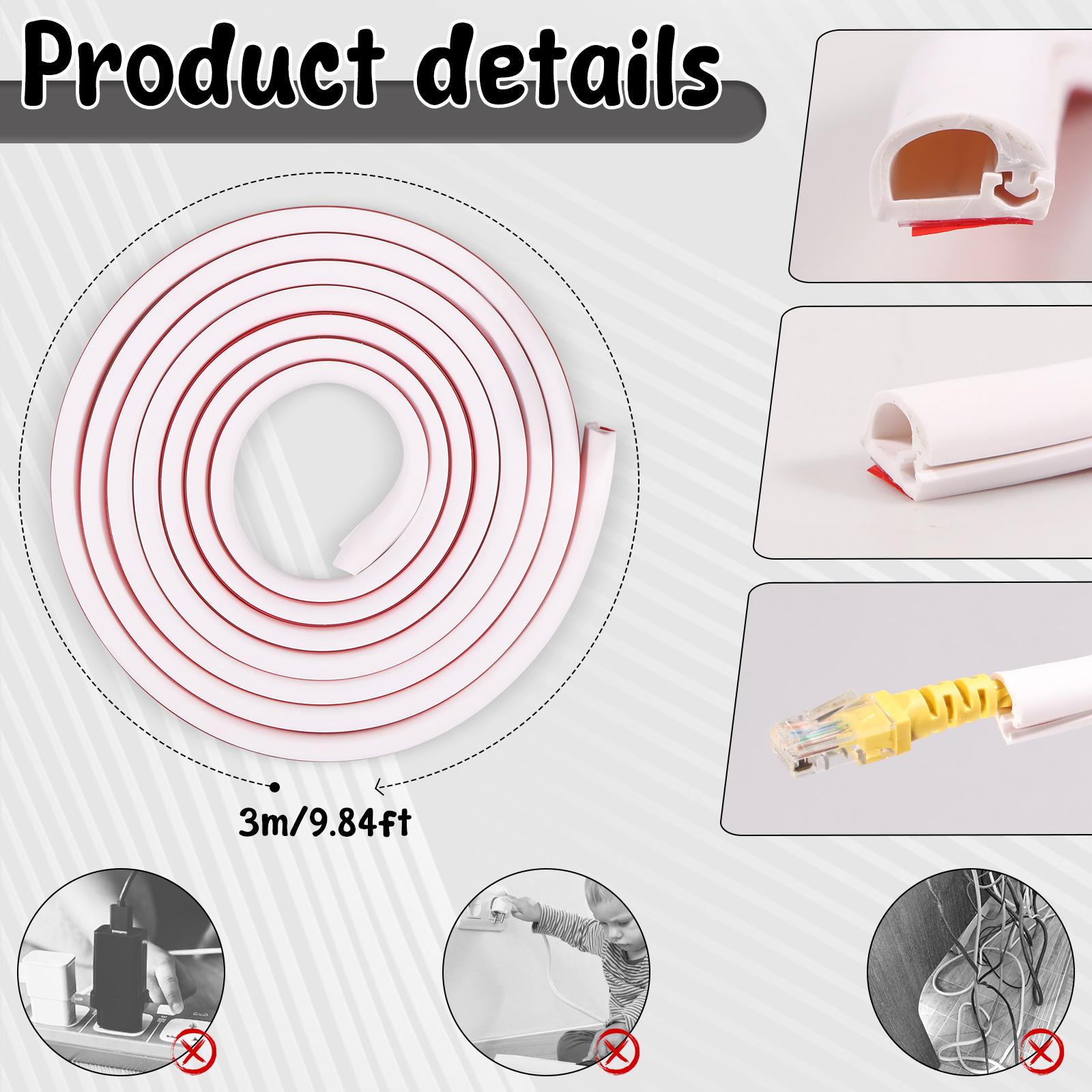 

3/5/8 м Напольный кабель-канал для удлинителей Самоклеящийся настенный кабель-концентратор Гибкий кабельный органайзер Защита провода