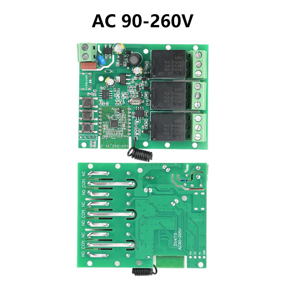 3-Kanal Smart-Relais 90-260V AC/5-32V DC WiFi Bluetooth 433MHz RF-Steuerung für IoT/Hausautomation