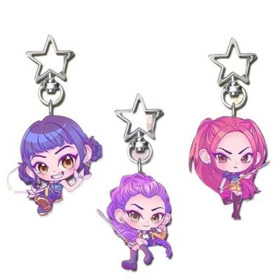 Cazadores de Demonios K-Pop Anime Colgante Llavero Tigre Rumi Mira Zoey Colgantes para Fans Arte Acrílico Hecho a Mano Llavero Regalo