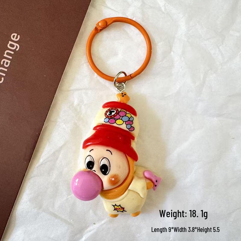 Cute Alien Cartoon Resin Keychain Pendant - Handmade DIY Jewelry Accessories for Girls