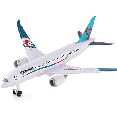 Boeing 787 Airplane Toys Bump and Go Airlines Die Cast Metal Model Plane Toy with Lights and Sounds for Kids