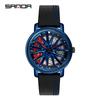 Sanda 1057 Quartz Hollow Leather Strap Creative Fashion Watch