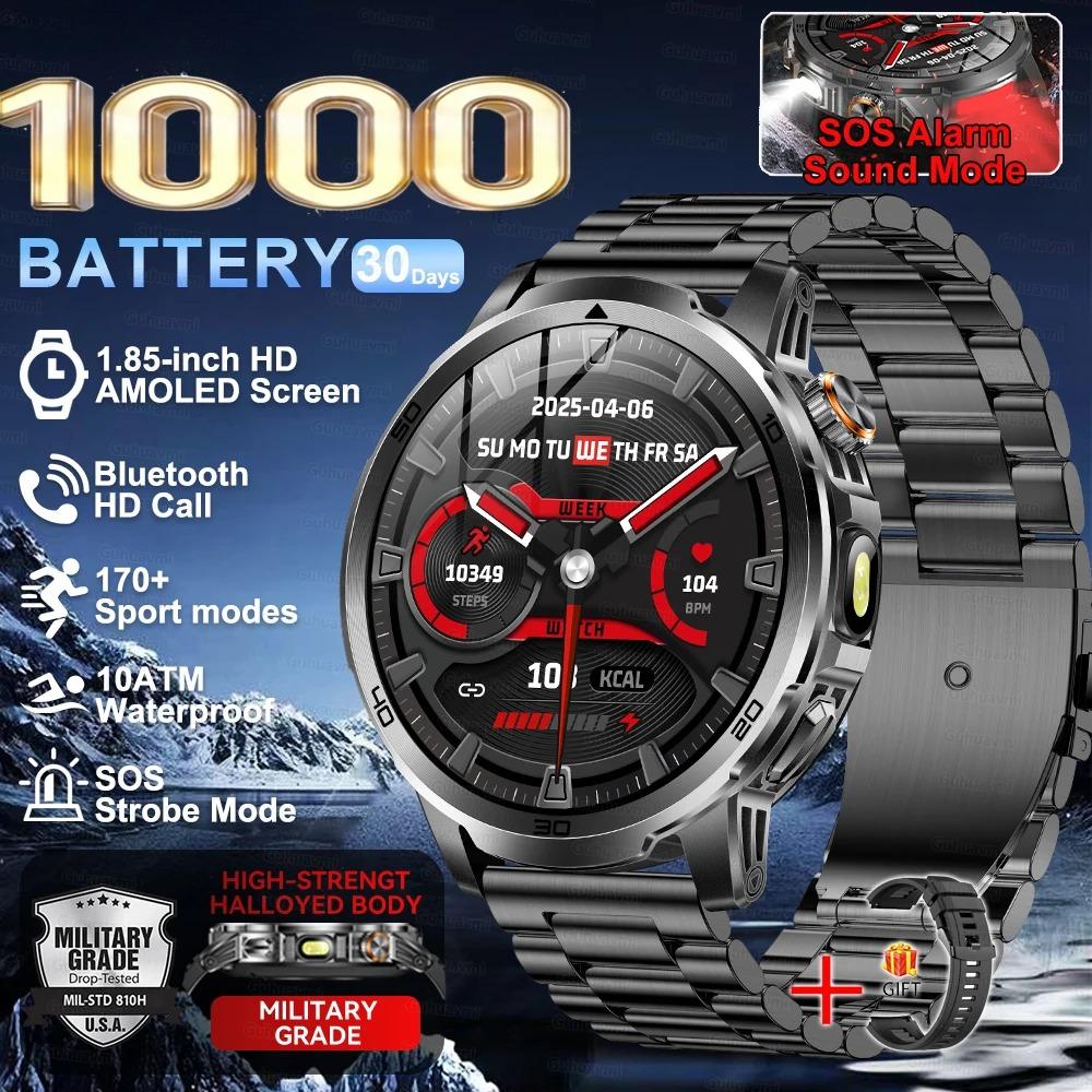 2026 Nou  Aventură în Aer Liber  Baterie Mare de 1000mAh  Ceas Inteligent de 1,85"  Impermeabil 10ATM  Apel Vocal  Sport  Bărbați  GPS  Brățară Fitness