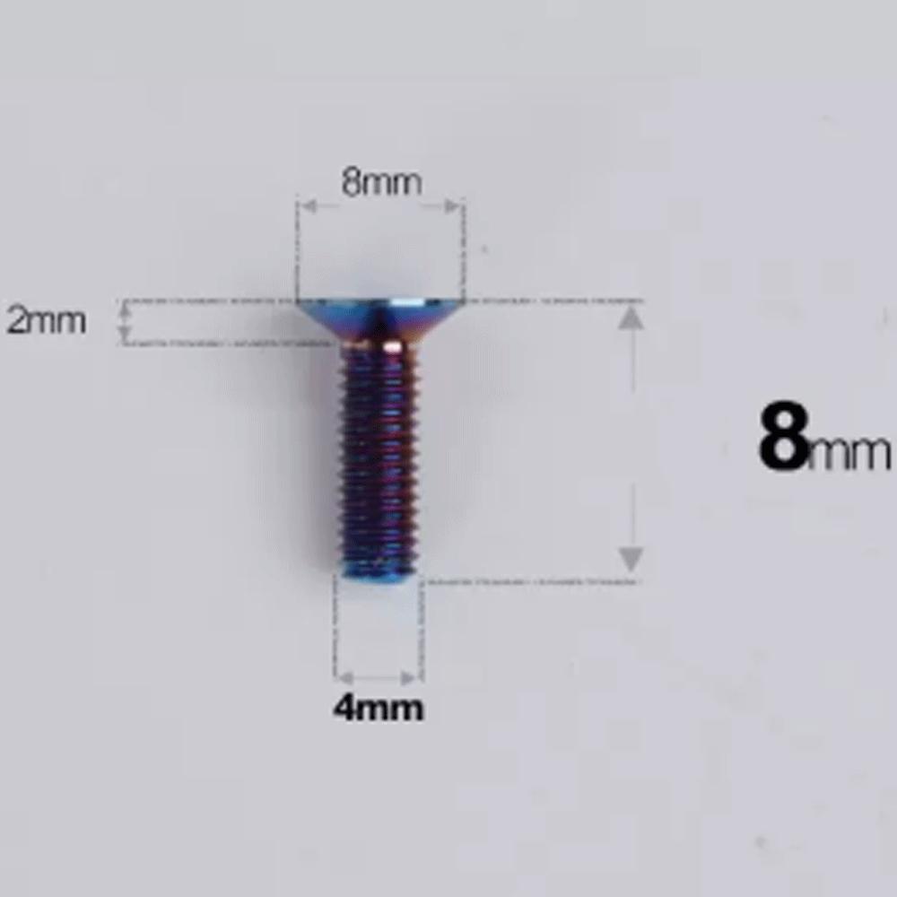 Multiple Color M4 p0.7mm x 8 10 12 14 16 18 20 -45mm GR5 Titanium Alloy Countersunk Screw Bolt  T20 Torx Flat Head For Motocycle