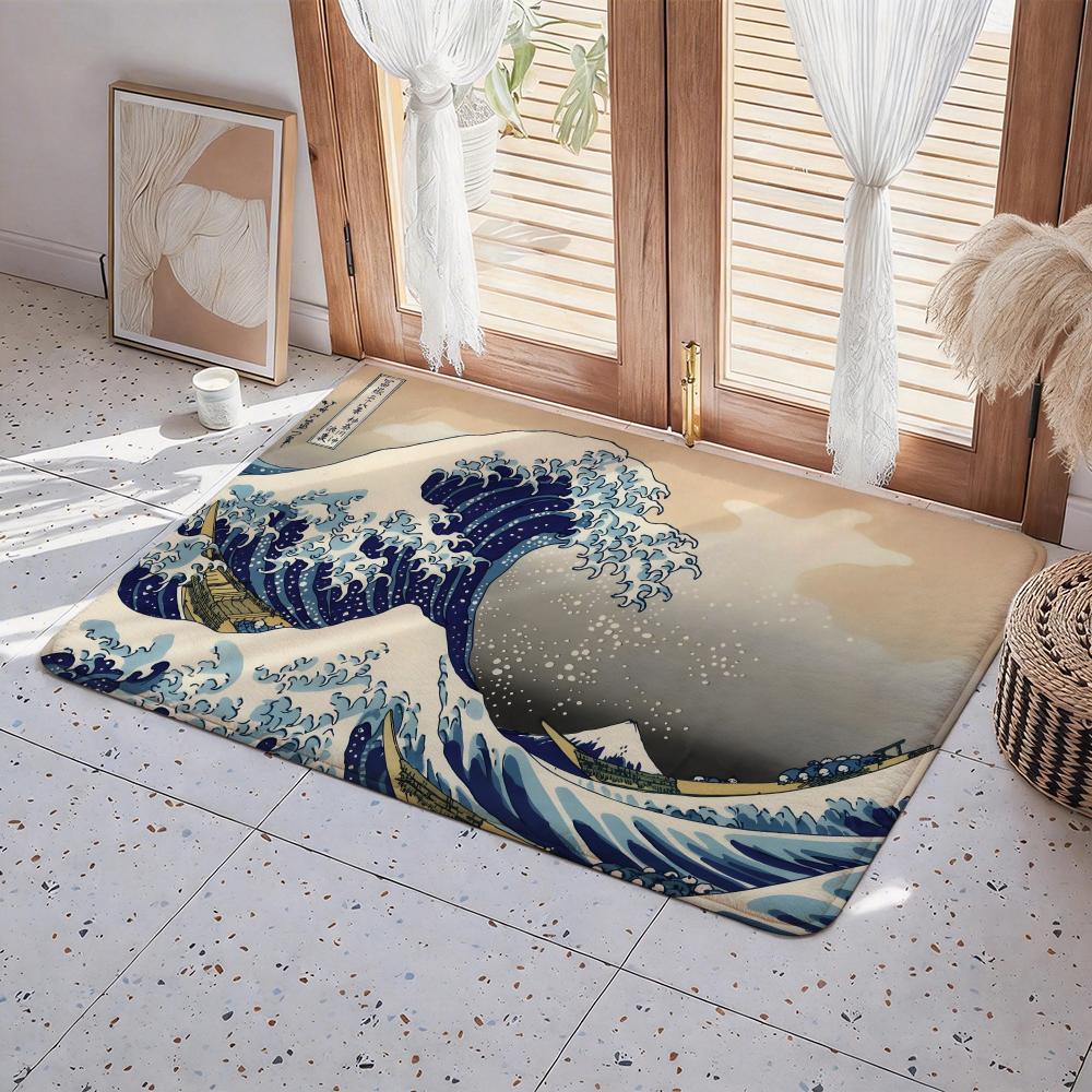 Animal A Koi Floor Mat Eco  Flannel Doormat Non Slip Odorless Indoor Floor Rug Soft Short Plush Home Mat