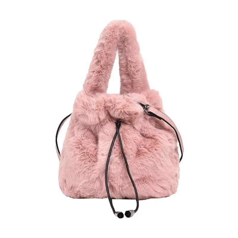 Bolso de piel suave y cálido de invierno para mujer, bandolera de felpa de diseñador, de pequeña capacidad, tipo mensajero, de lujo, monedero.