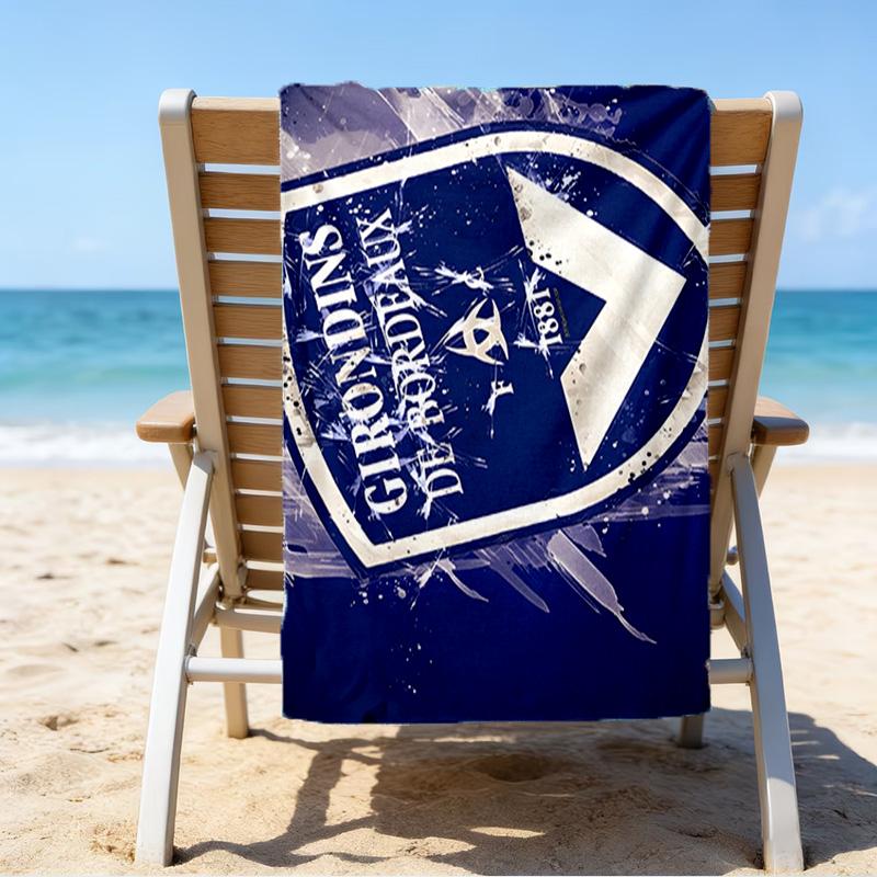 Giron-de Football Crest Printed Beach Towel, Super Soft Microfiber, Perfect Gift Birthday, for Pool, Beach, Travel, for Family and Friends