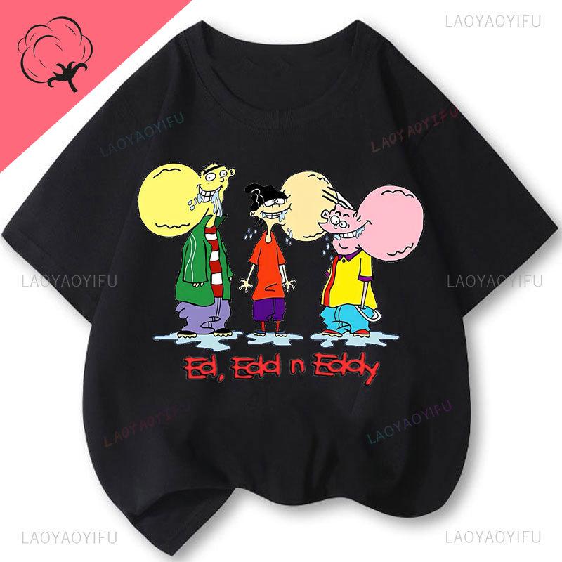 Ed Edd  Eddy Tv Show Shirt Novelty Cartoon Kawaii Cute Casual Funny Comic Printed Y2k Clothes Grahic T Shirts Cotton Unisex Top