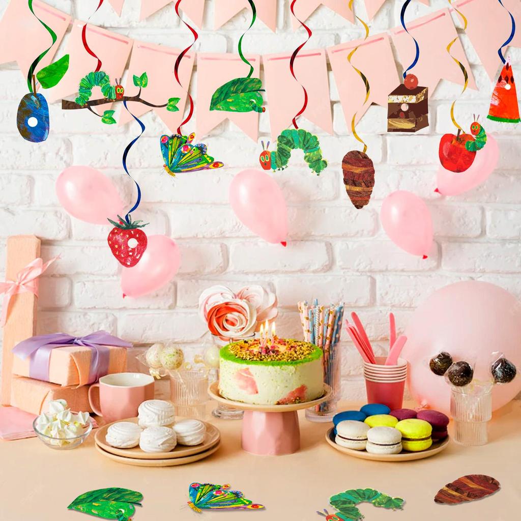 Die sehr hungrige Raupe Hängende Wirbel, 20 Stück Hungrige Raupe Thema Geburtstag Hängende Wirbel, Hungrige Raupe Geburtstagsdekorationszubehör