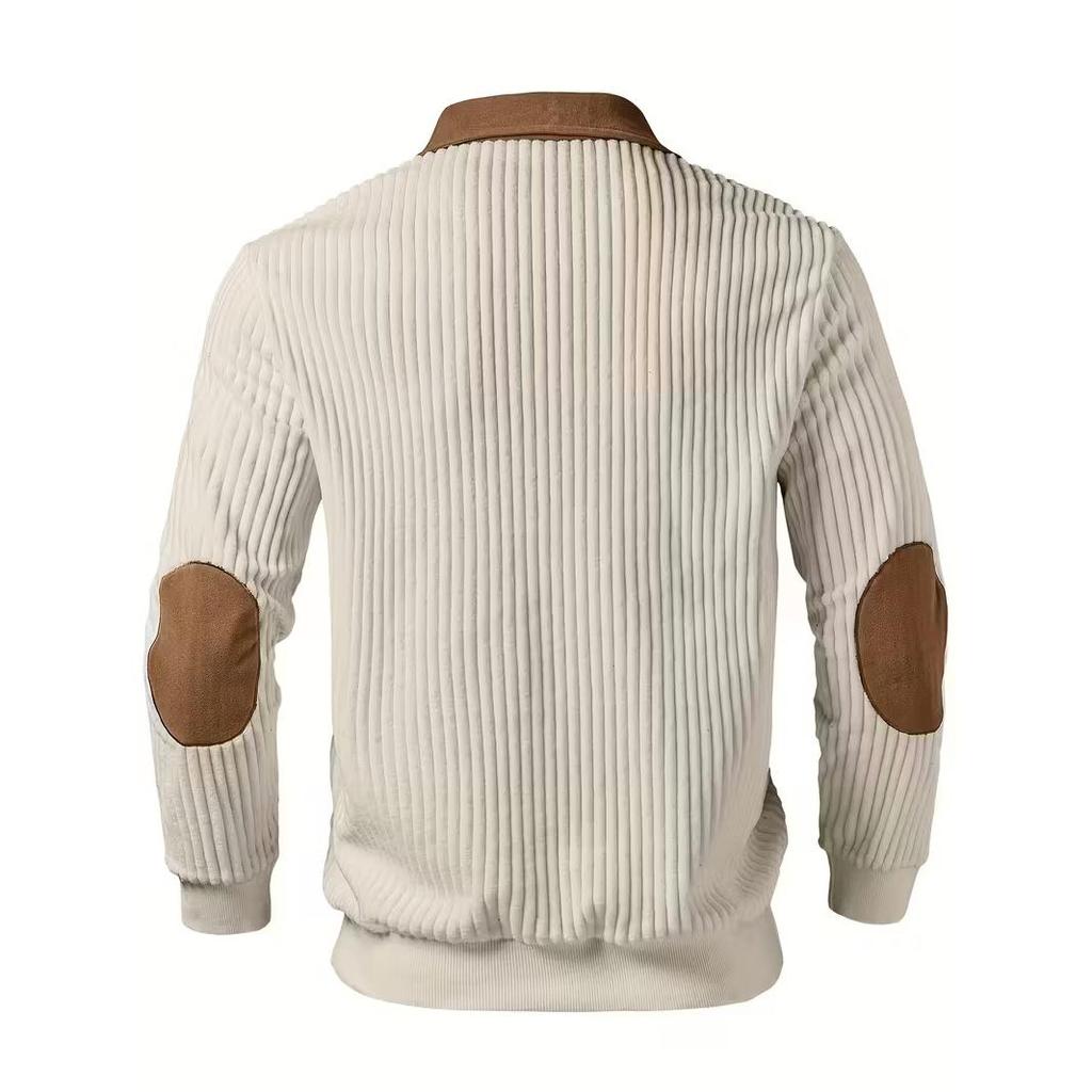 Autumn Winter Men's Half Zipper Patchwork Fashion Sweater Casual Knitting Pullovers Man