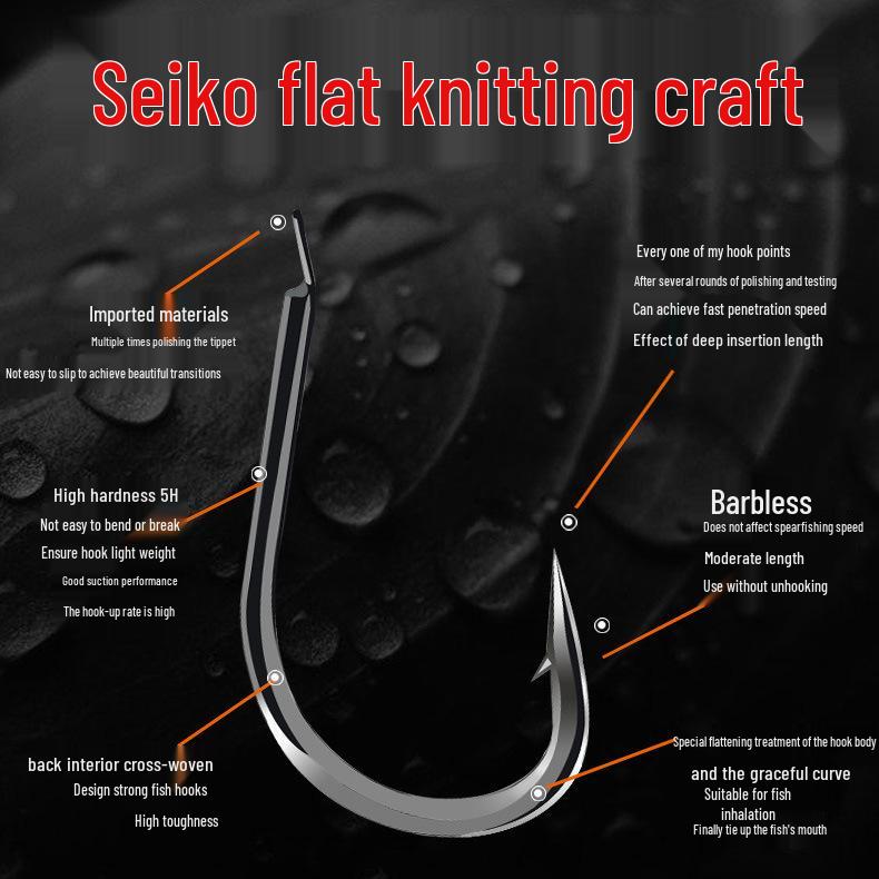 Hand-Tied Black Barbed Leader Line with Double Hooks for Carp and Bream Fishing