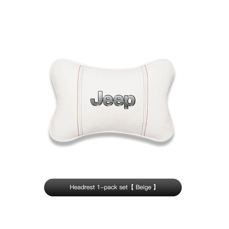 For Jeep Renegade Willys Wrangler JL JK Grand Patriot Suede Car Neck Pillow Headrest Lumbar Support Pillow Spine Protect sticker