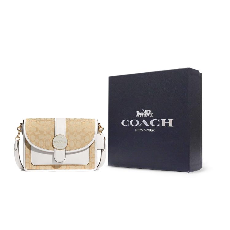 New COACH Lonnie Fabric With Leather Chambray Light Color Chambray Shoulder Bag, Crossbody Bag Medium Size Women's C8307-IMDQC
