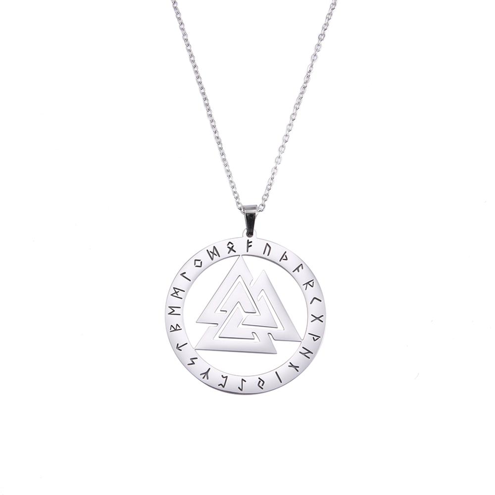 LIKGREAT Nerezová ocel Triskele Triskelion Náhrdelník Viking Runy Přívěsek Náhrdelník Severský Valknut Šperky Spirální Amulet
